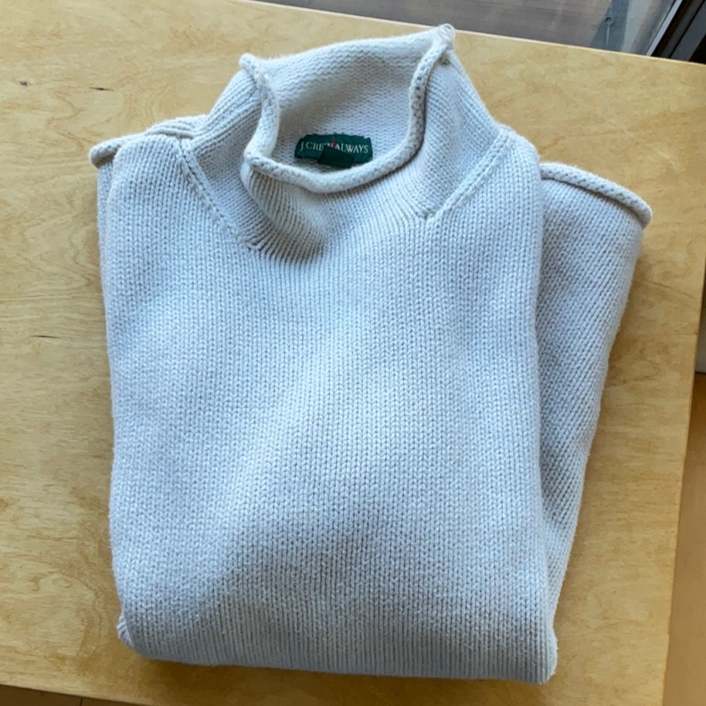 J Crew roll-neck cotton heritage sweater